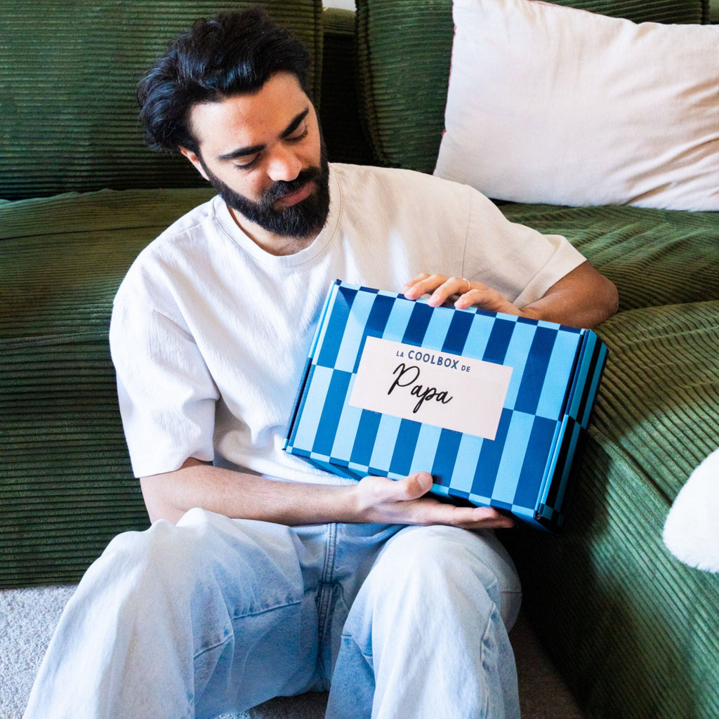 Coffret papa avec divers accessoires pratiques pour la Fête des Pères