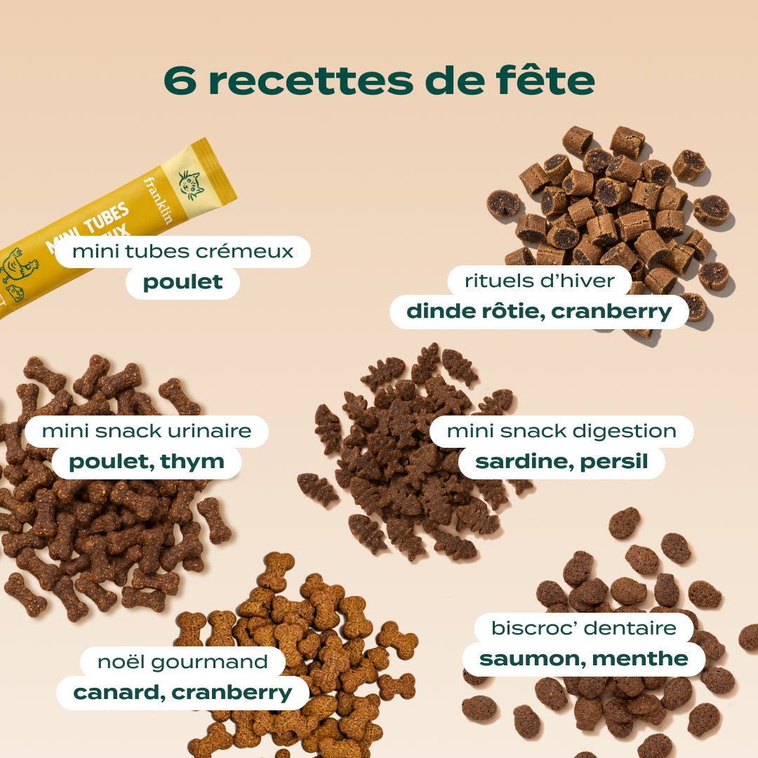 Contenu du calendrier de l'Avent Franklin pour chat 2026