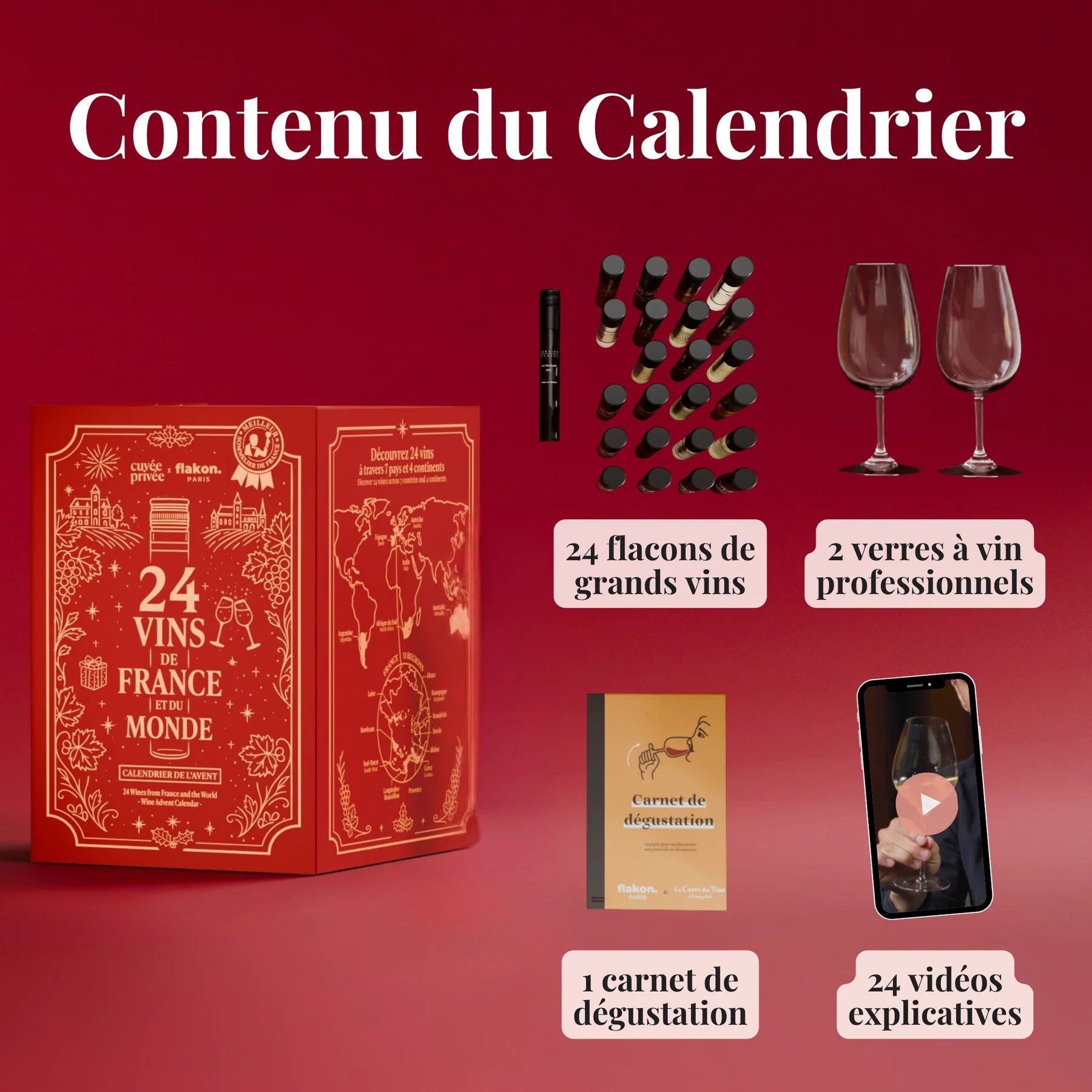 Calendrier de l’Avent Vin de France et du Monde 2025 - Flakon
