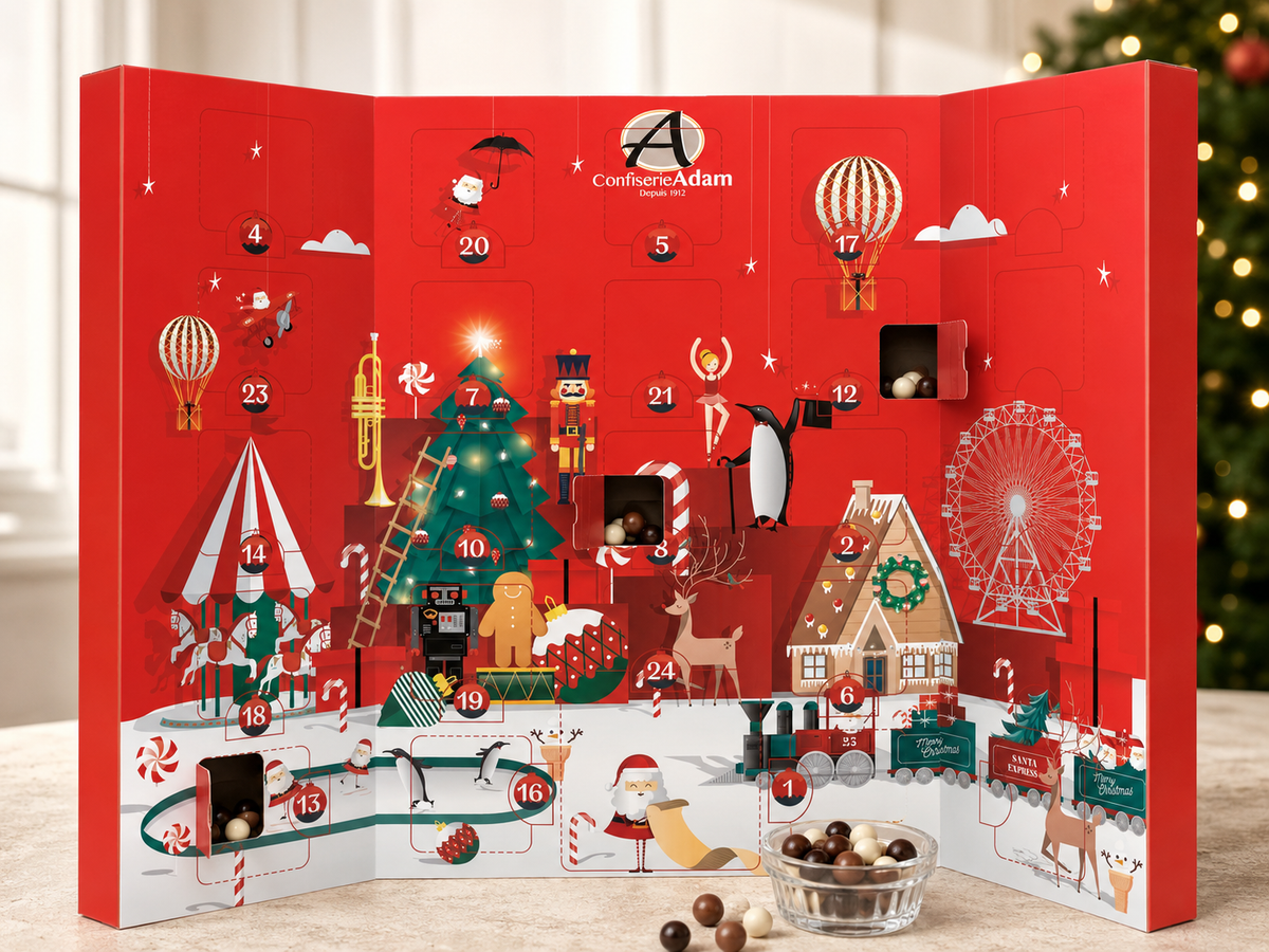 Calendrier de l'Avent Gourmandises et Chocolats Confiserie Adam 2026