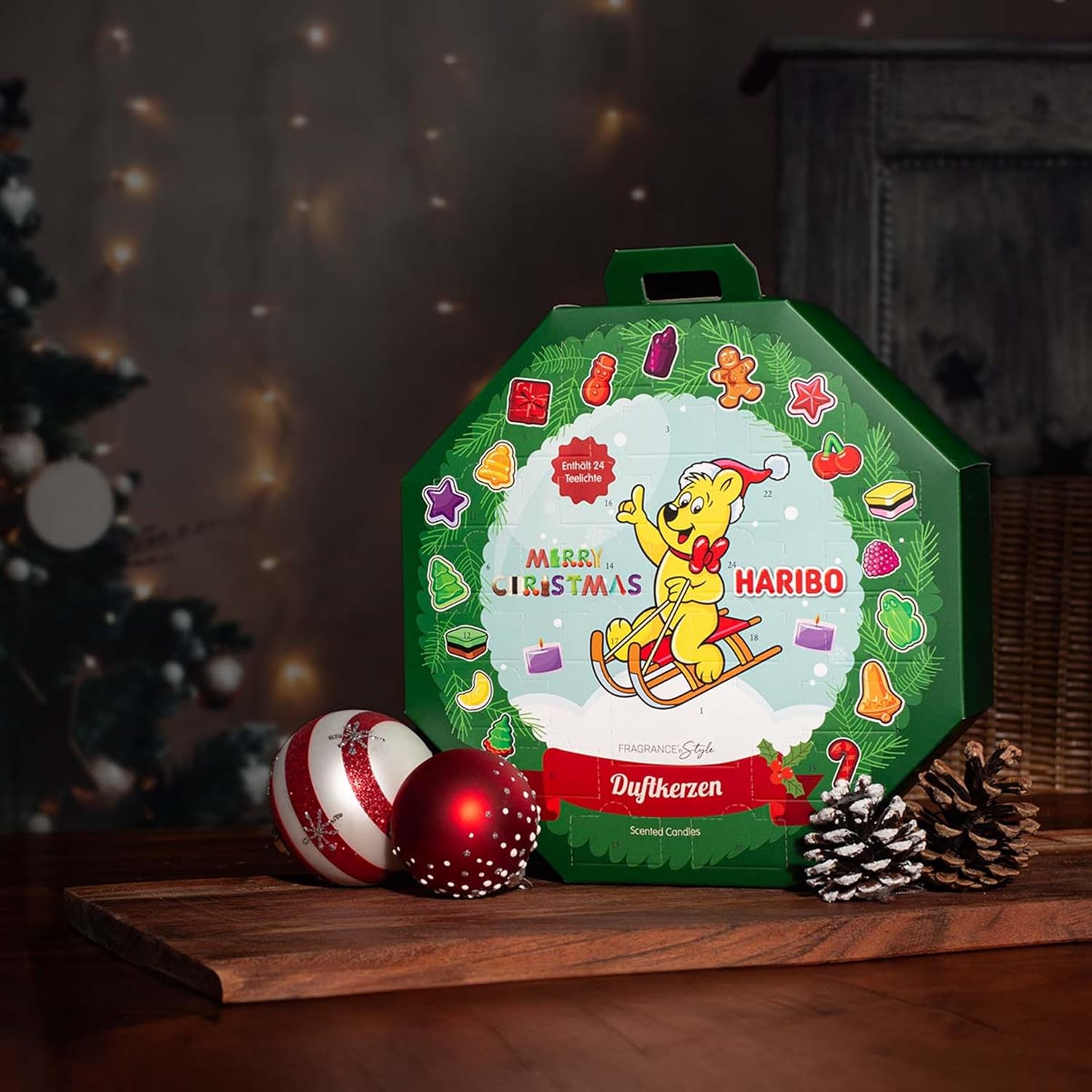 Calendrier de l’Avent avec bougies chauffe-plat Haribo Haribo