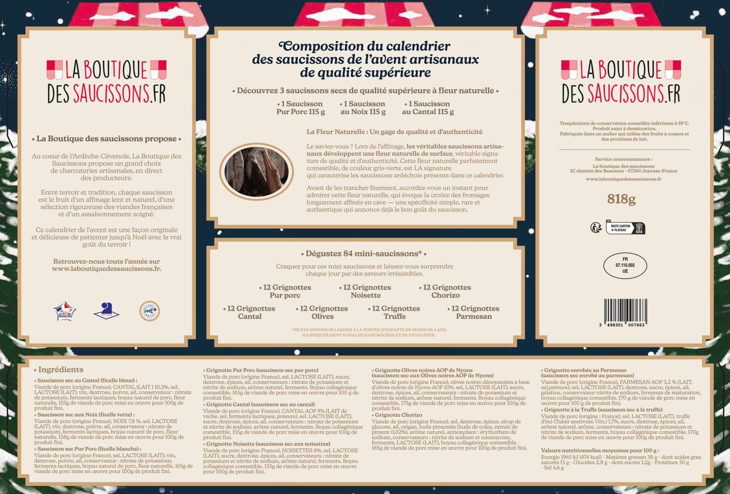 Calendrier de l'Avent Saucisson - La Boutique des Saucissons