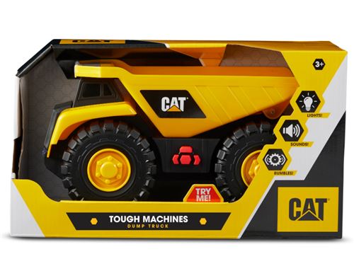 Camion Benne Sons et lumières avec vibrations Cat Tough Machines 25 cm