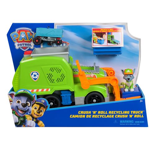 Camion avec Figurine Rocky Paw Patrol Pat'Patrouille Crush 'N' Roll