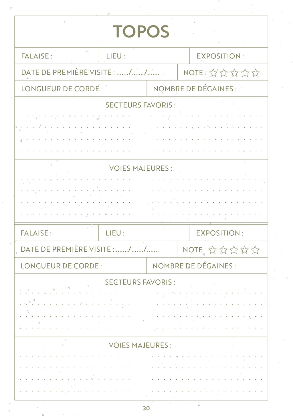 Carnet d'escalade A5 pour grimpeurs