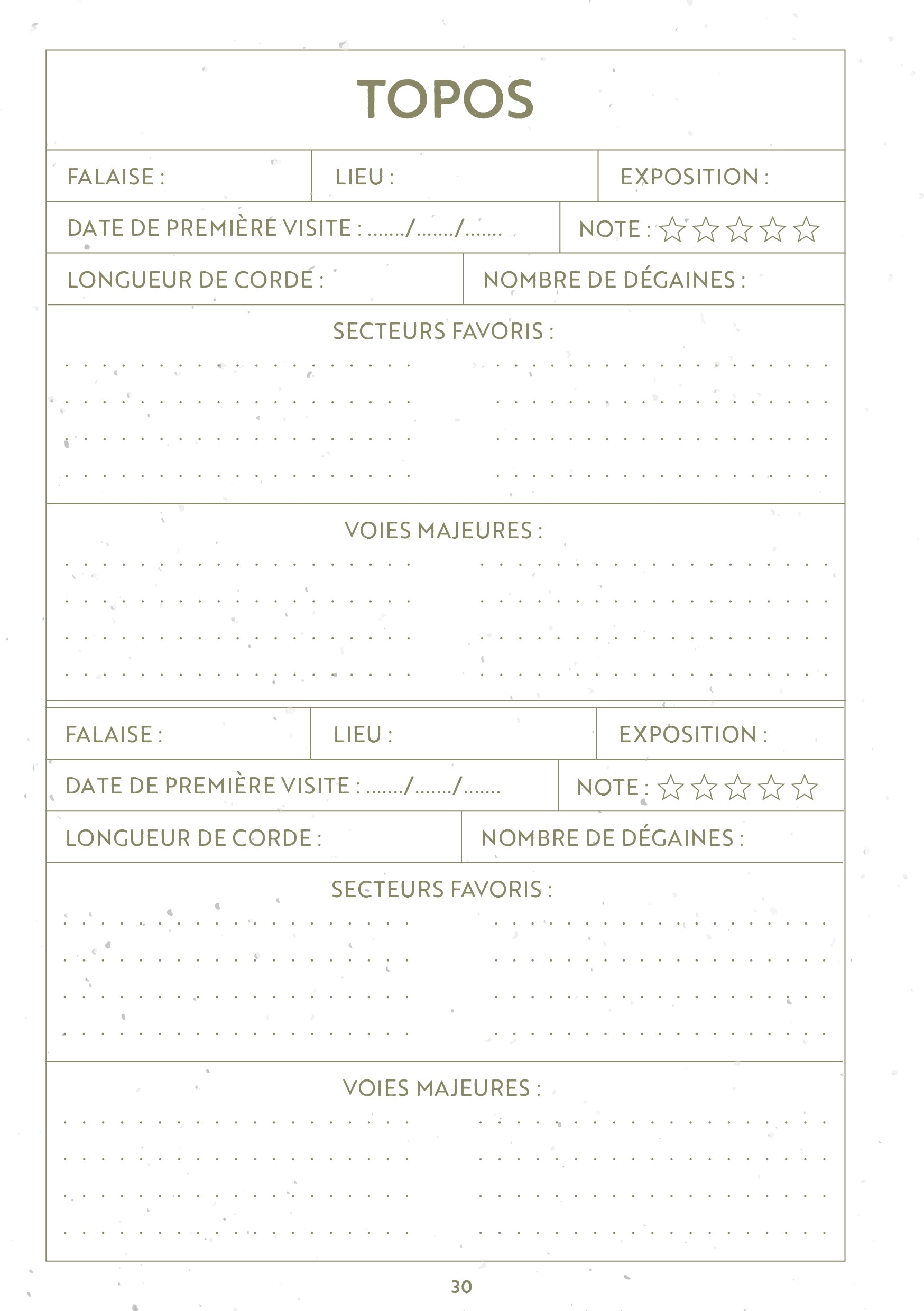 Carnet d'escalade A5 pour grimpeurs