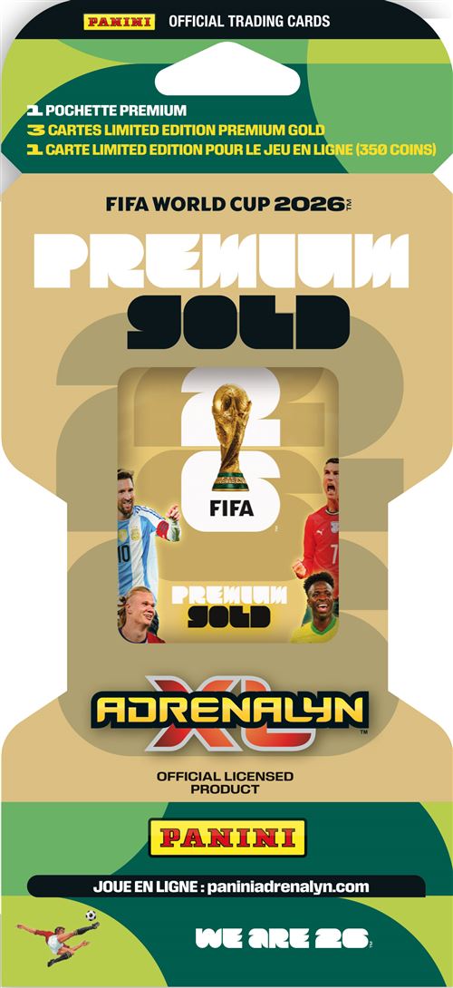 Carte à collectionner Panini Coupe du Monde de la Fifa 26 TCG Blister Premium Or