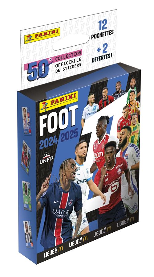 Carte à collectionner Panini Foot 2024-2025 Ligue 1 McDonald's Blister 12 pochettes + 2 offertes