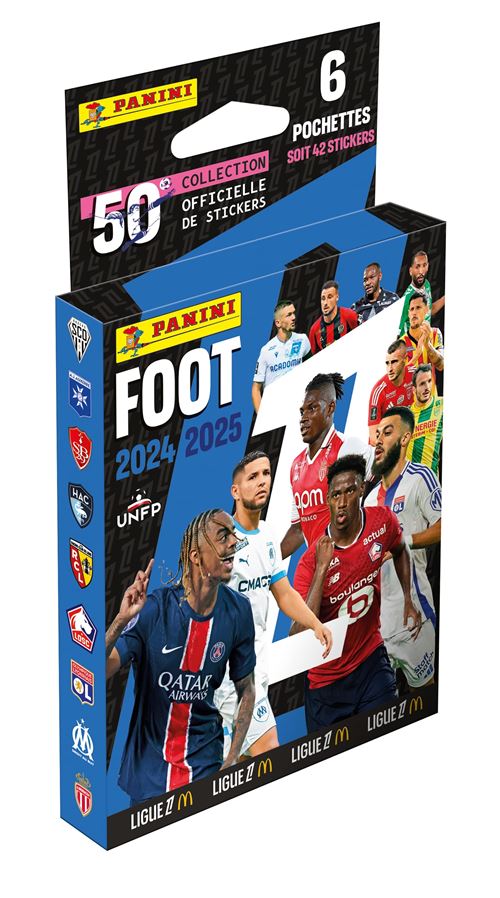 Carte à collectionner Panini Foot 2024-2025 Ligue 1 McDonald's Blister 6 pochettes de 7 stickers