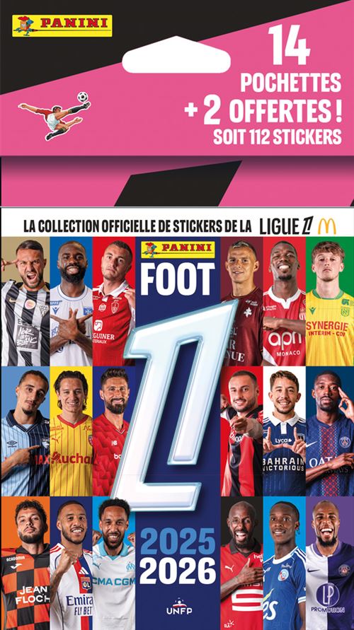 Carte à collectionner Panini Foot 2025-2026 Ligue 1 McDonald's Blister 14 pochettes + 2 offertes