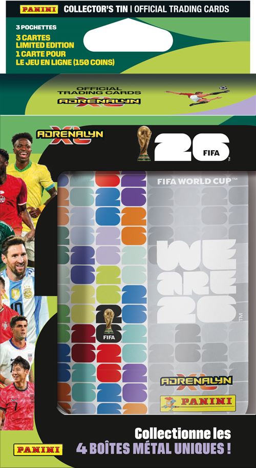 Carte à collectionner Panini World Cup 2026 Boîte en métal Pocket 3 pochettes + 3 cartes Edition Limitée