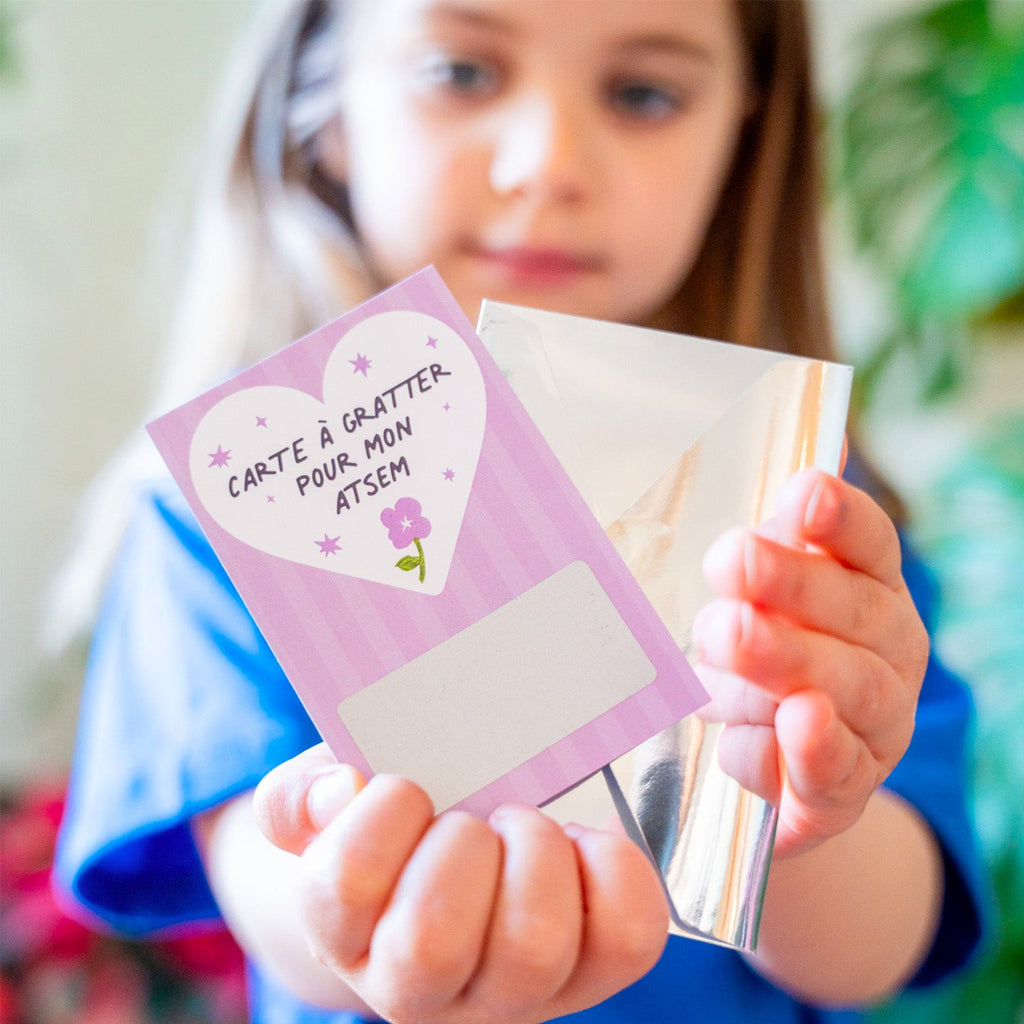 Carte à gratter message de remerciement pour ATSEM