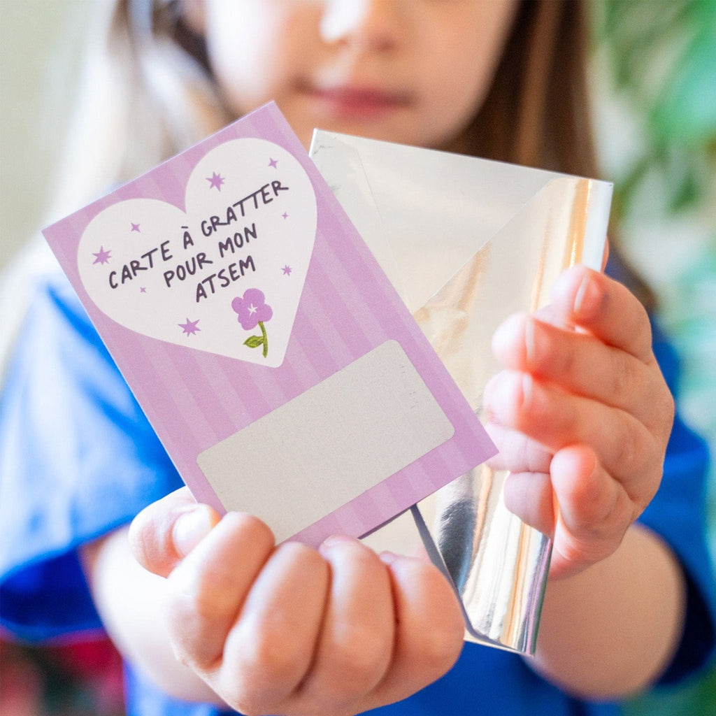 Carte à gratter pour remercier l'ATSEM, cadeau de fin d'année