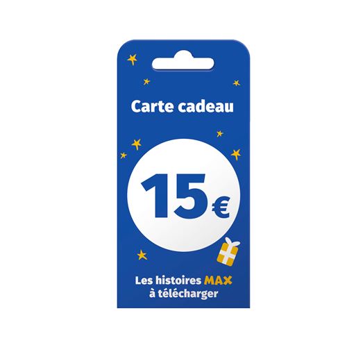 Carte cadeau 15 euros Max L'école des loisirs La Boîte à Histoires