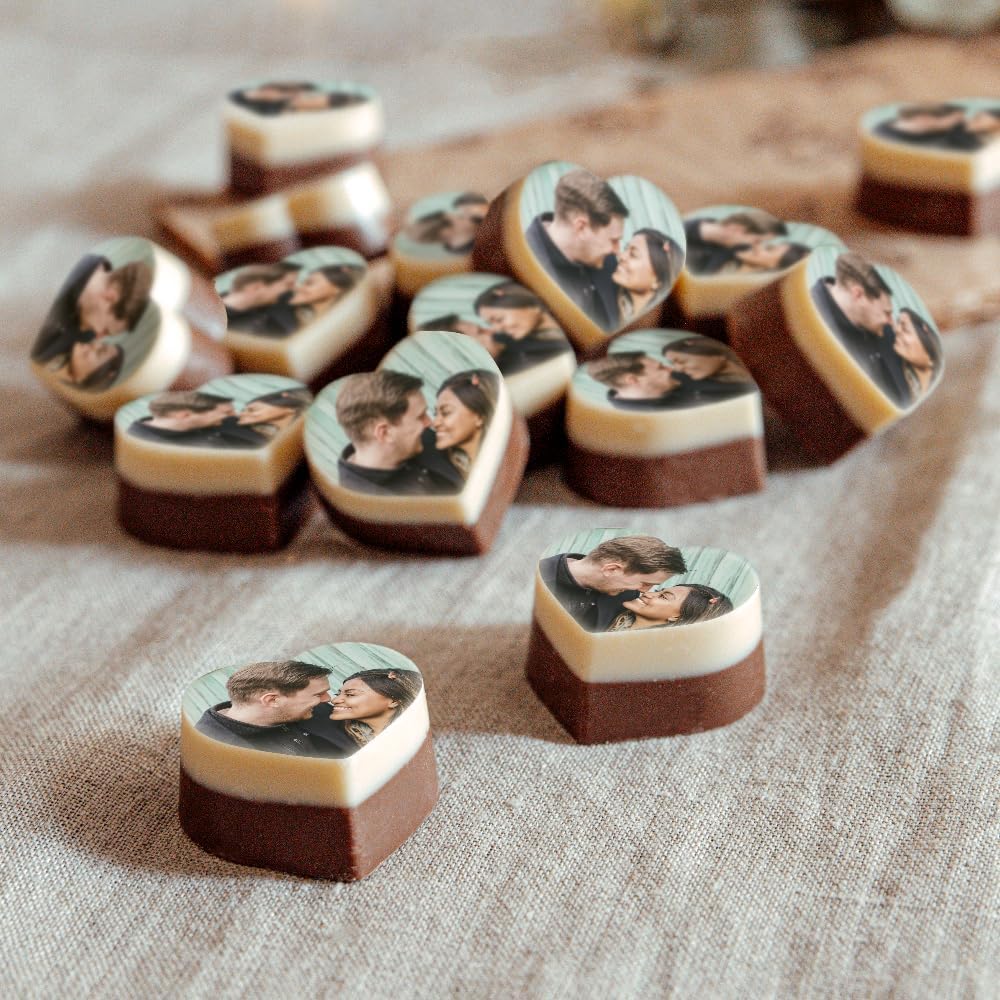 Chocolats personnalisés avec photo dans une boîte cadeau