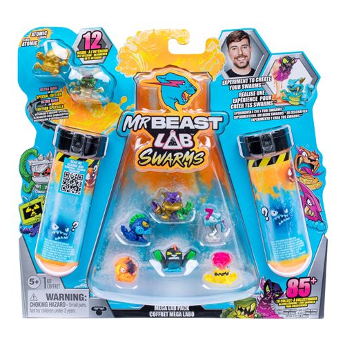 Coffret 12 mini figurines MrBeast Lab Swarms Atomic Modèle aléatoire