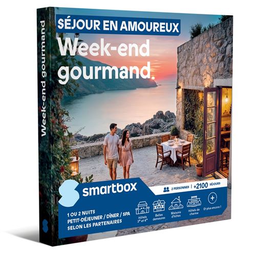 Coffret cadeau SmartBox Séjour en amoureux Week-end gourmand
