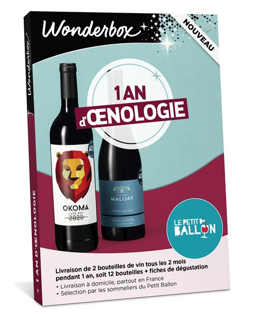 Coffret cadeau Wonderbox 1 an d'œnologie pour 1 personne
