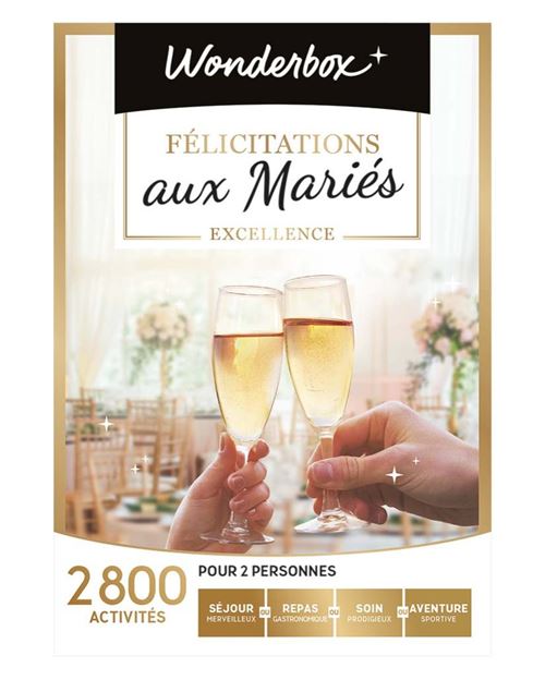 Coffret cadeau Wonderbox Félicitations aux Mariés Excellence