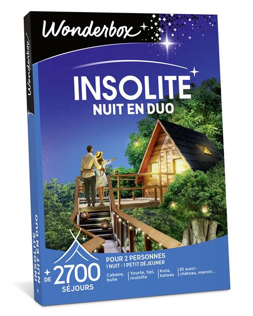 Coffret cadeau Wonderbox Insolite Nuit en duo Edition 2025