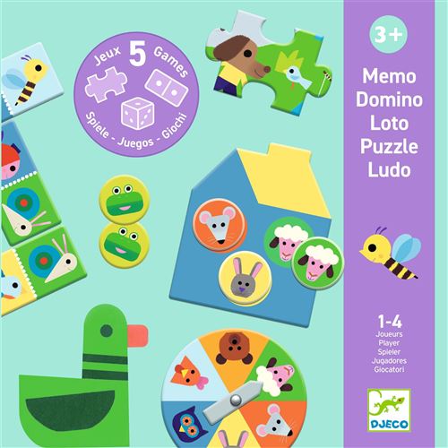 Coffret multi-jeux Djeco À la ferme 5 Jeux