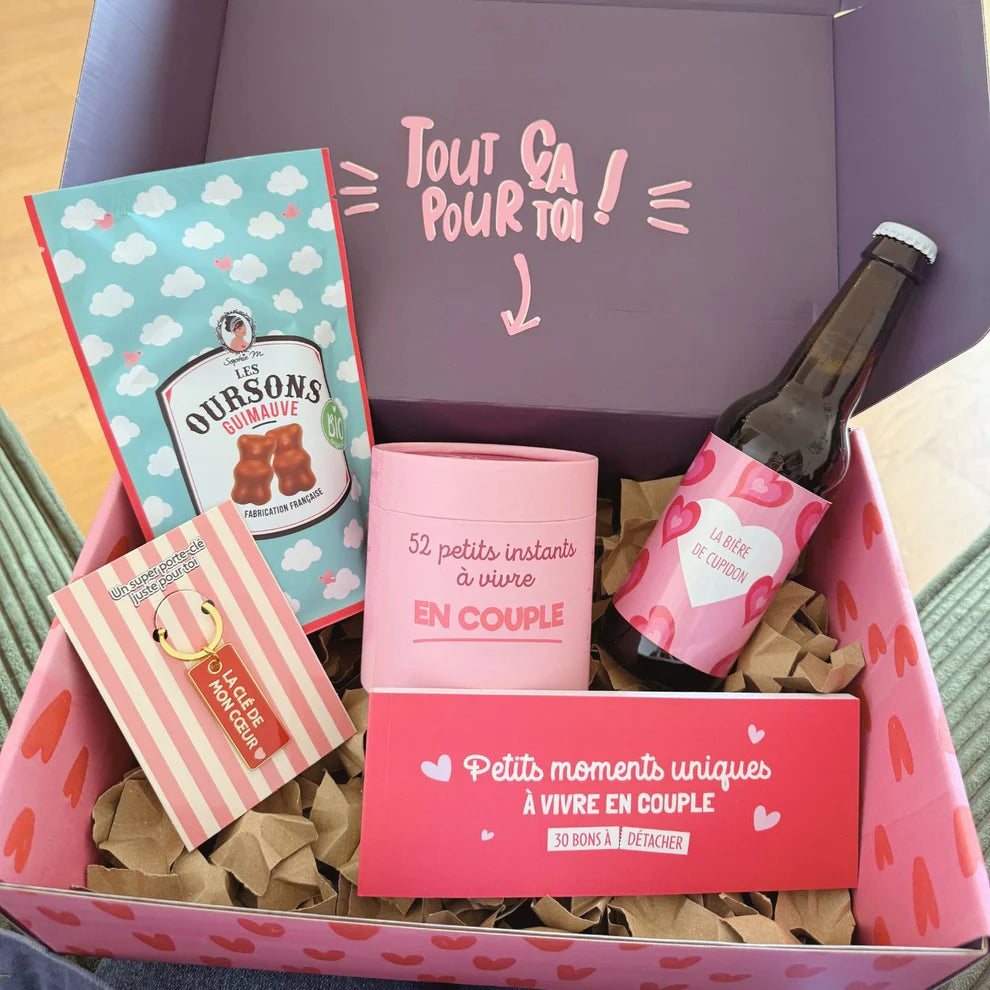 Coffret cadeaux Amour personnalisable – Prénom sur la box
