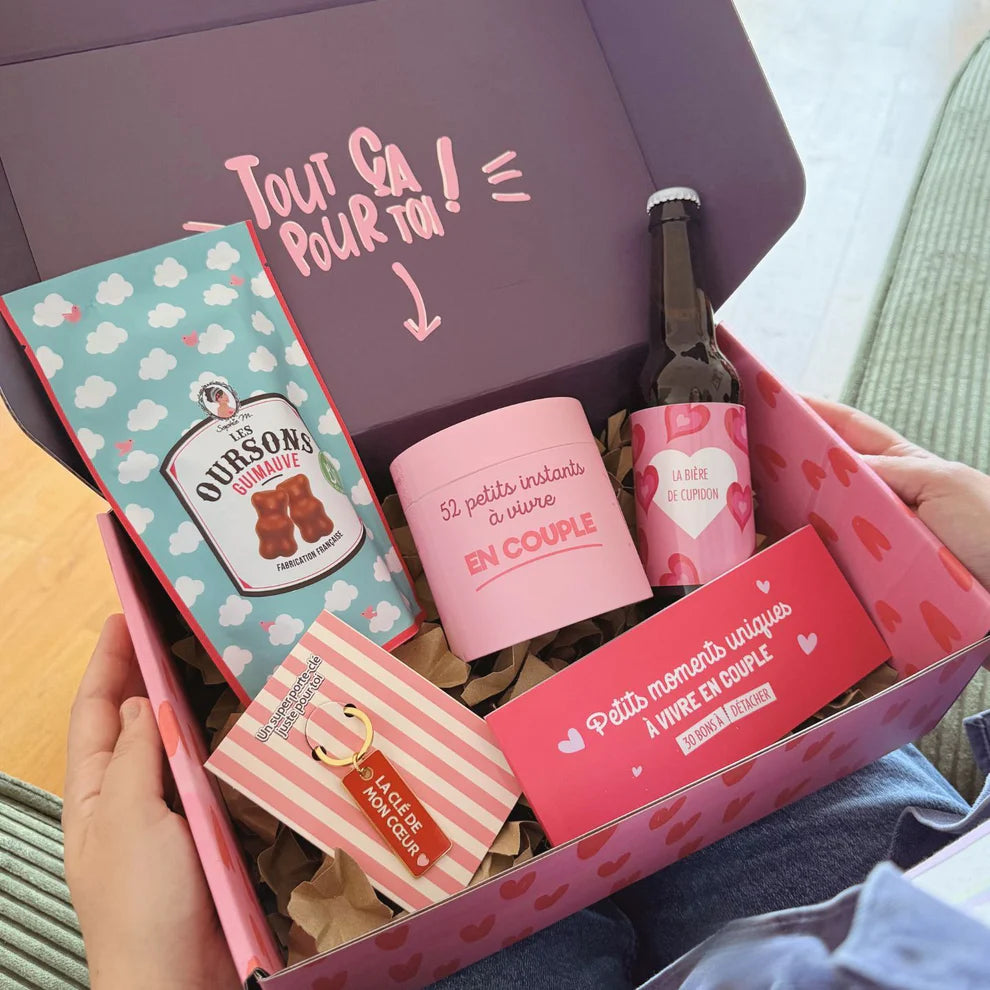 Coffret cadeaux Amour personnalisable – Prénom sur la box
