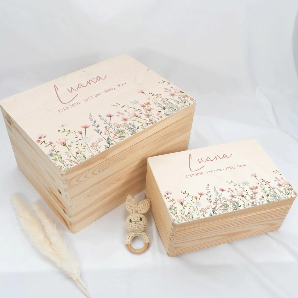 Coffret souvenir bébé personnalisé en bois