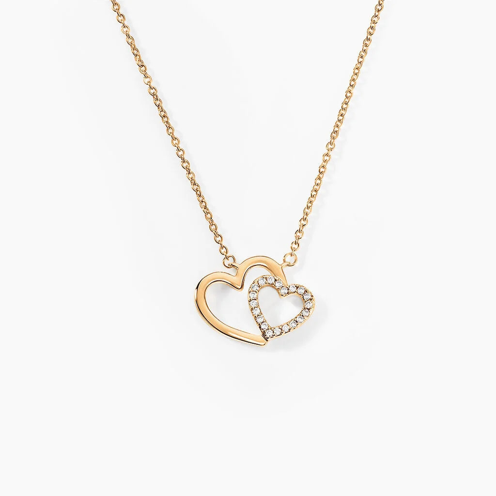 Collier double cœur Alexandra plaqué or Histoire d'Or