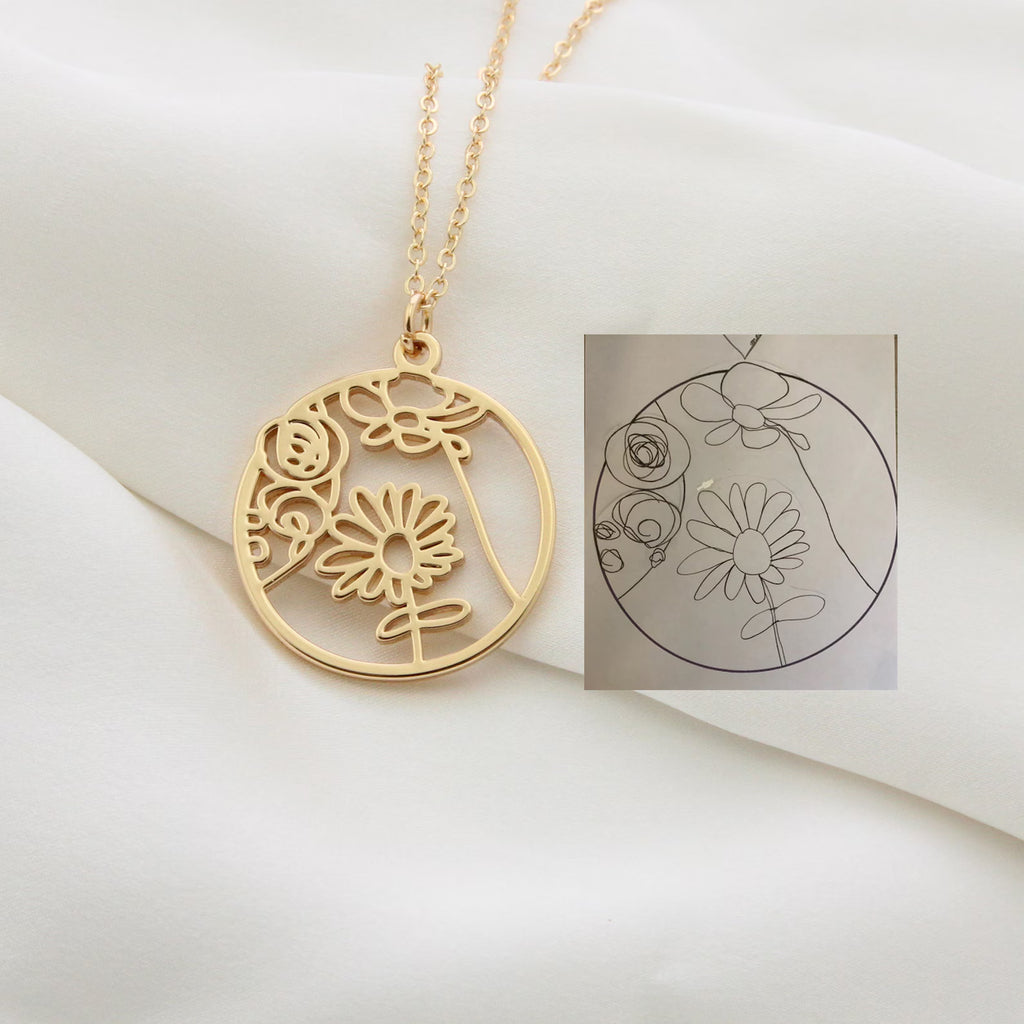 Collier personnalisé avec dessin d’enfant