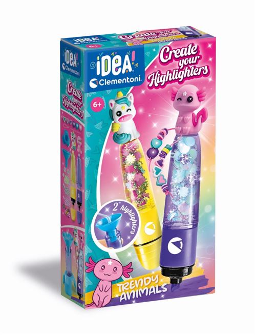 Dessin et coloriage enfant Clementoni Crée tes fluos Trendy Animals