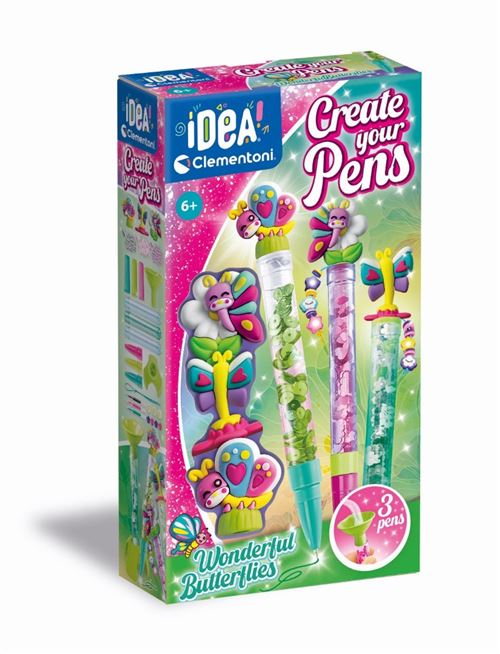 Dessin et coloriage enfant Clementoni Crée tes stylos Wonderful Butterflies