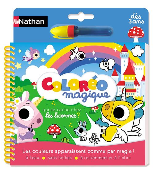 Dessin et coloriage enfant Nathan Coloréo magique Licornes