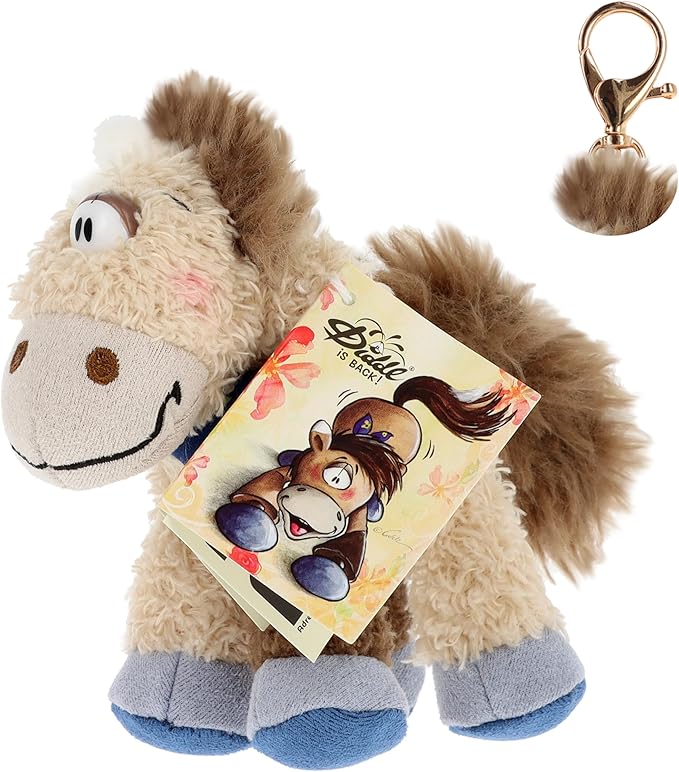 Porte-clés Peluche Loupsily 12cm - Mini Peluche Cheval - Diddl