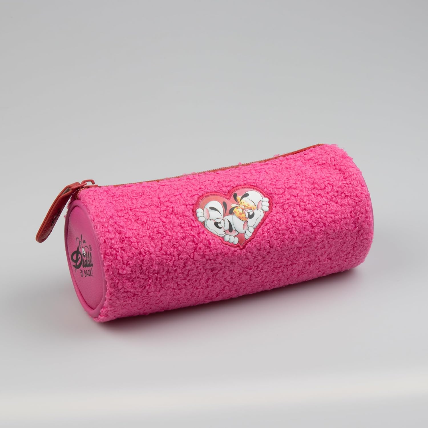 Trousse scolaire rose en matière peluche douce - Diddl