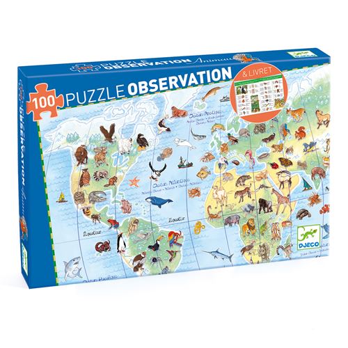 Djeco Les Animaux du Monde Puzzle 100 pièces