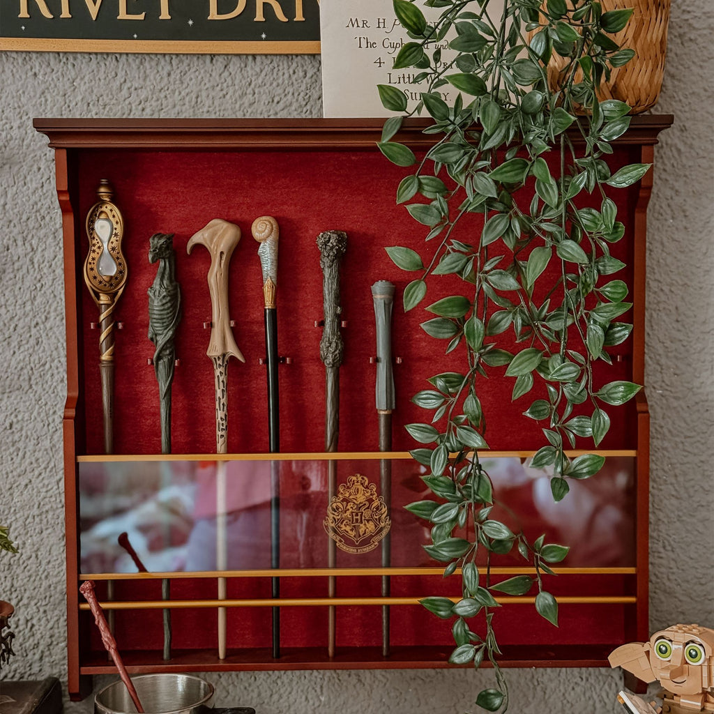 Présentoir en bois pour collection de baguettes Harry Potter