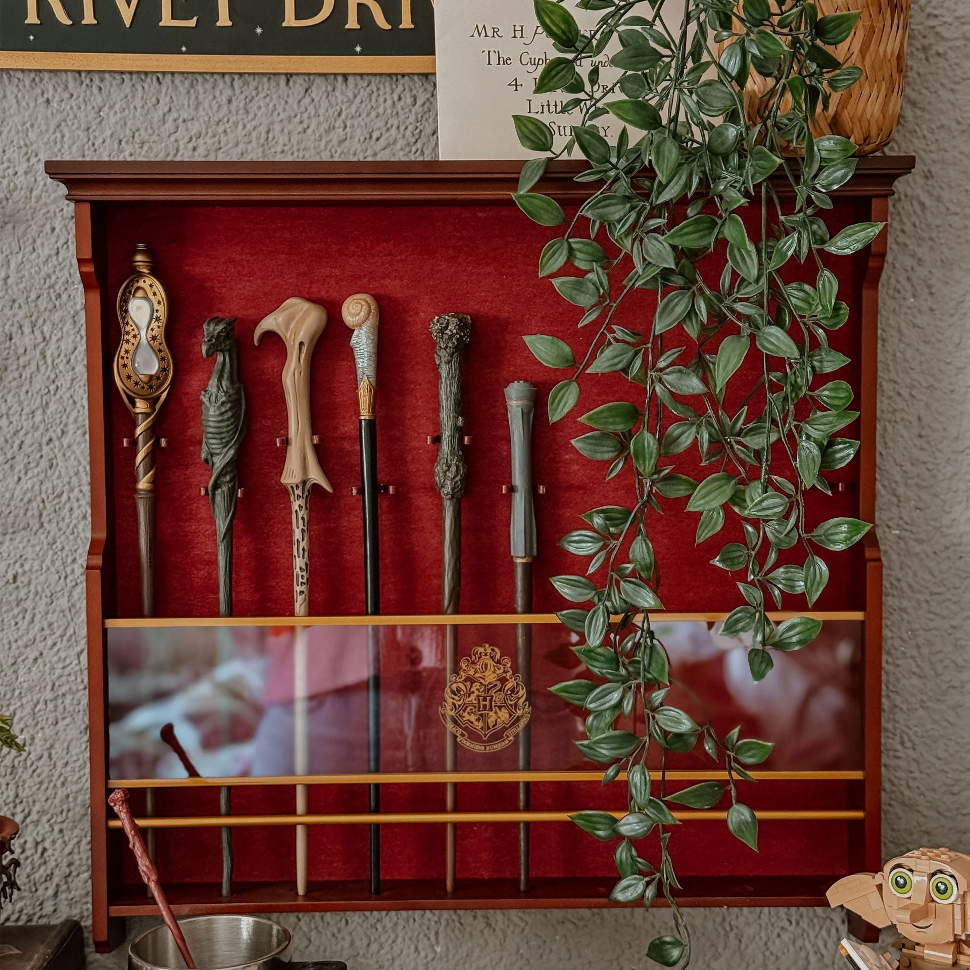 Présentoir en bois pour collection de baguettes Harry Potter