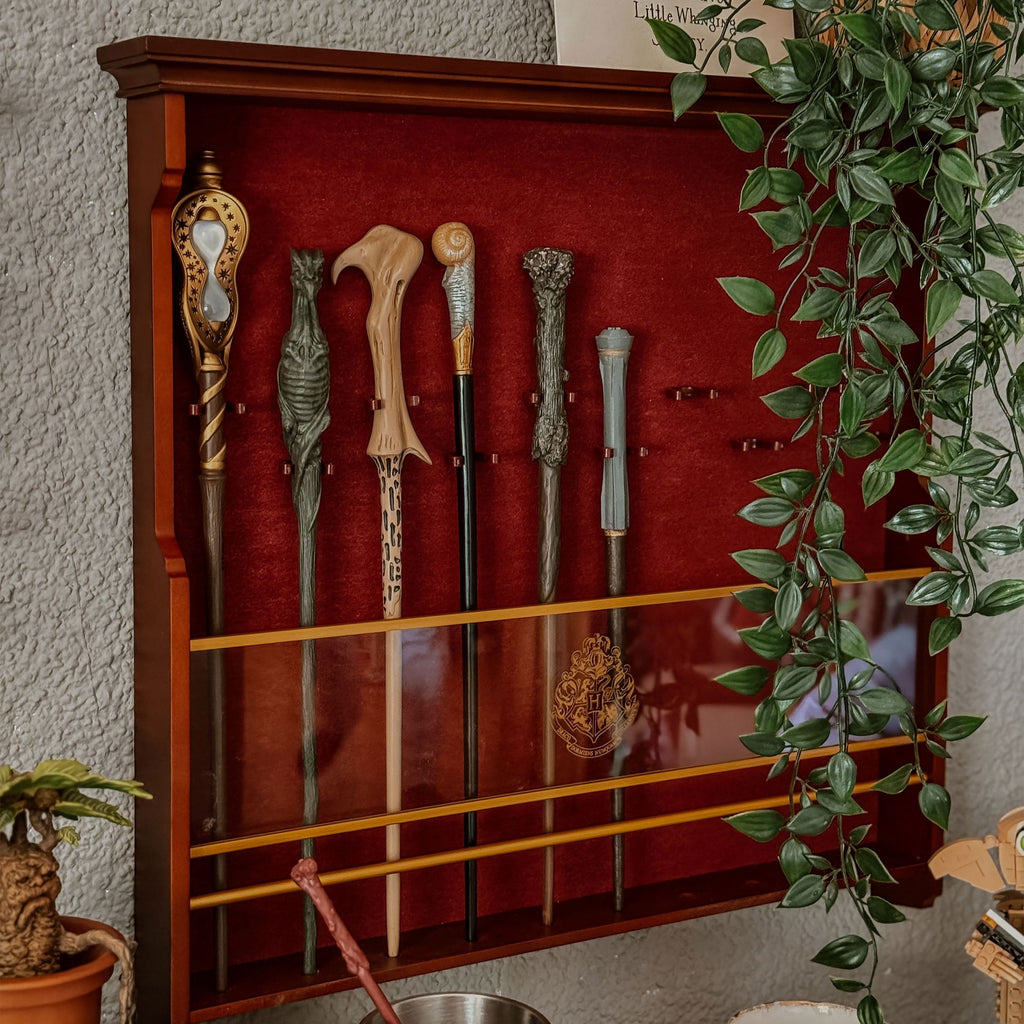 Présentoir en bois pour collection de baguettes Harry Potter