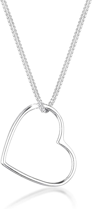 Collier Femme Pendentif Cœur Filigrane en Argent Sterling 925 Elli
