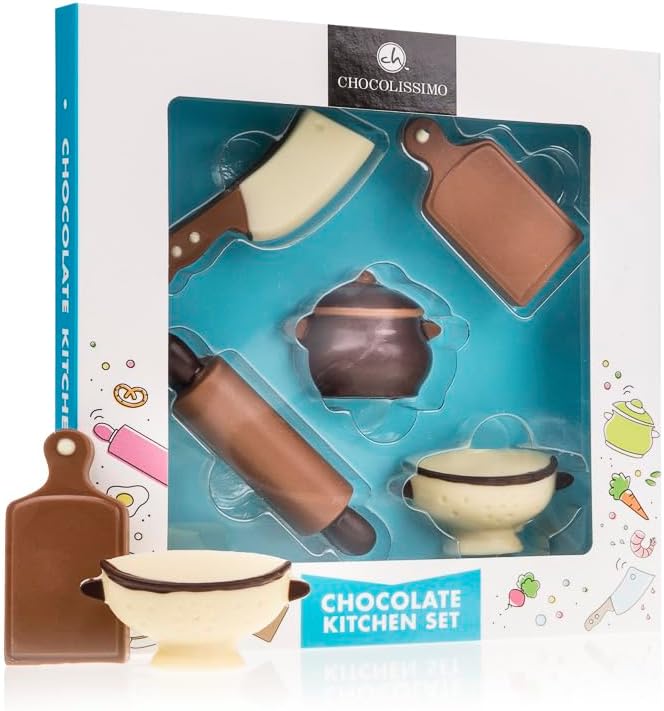 Coffret pour les cuisiniers en figurines de chocolat
