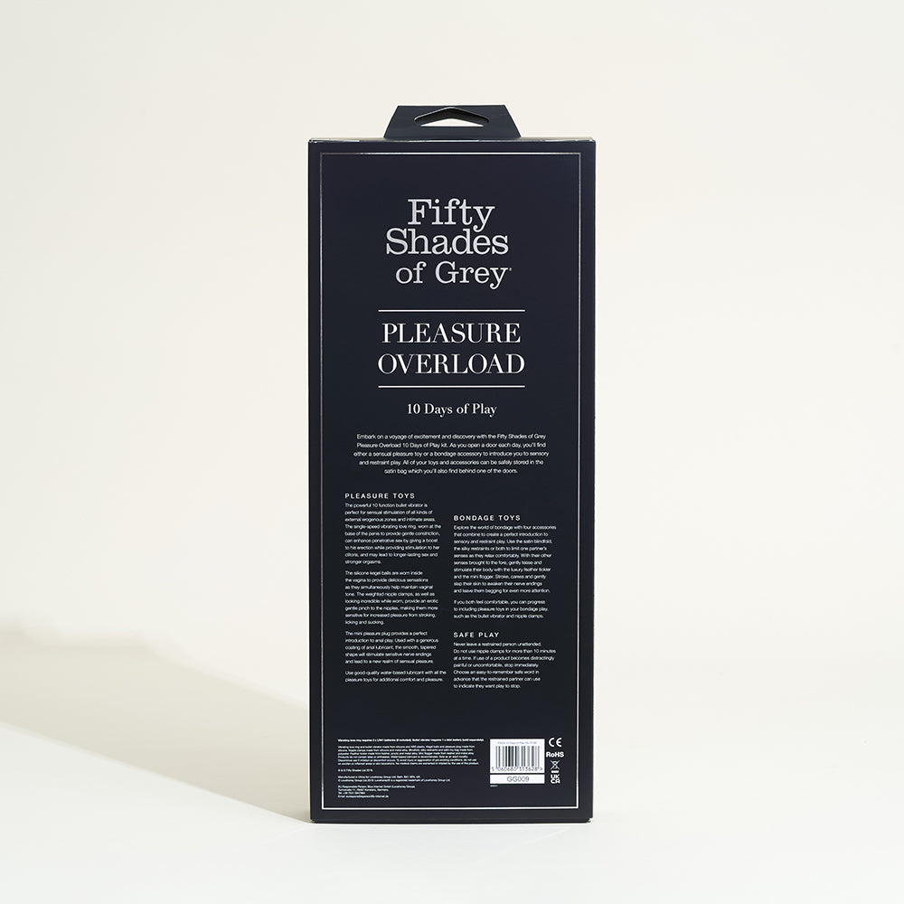 Dos du coffret Fifty Shades of Grey Pleasure Overload