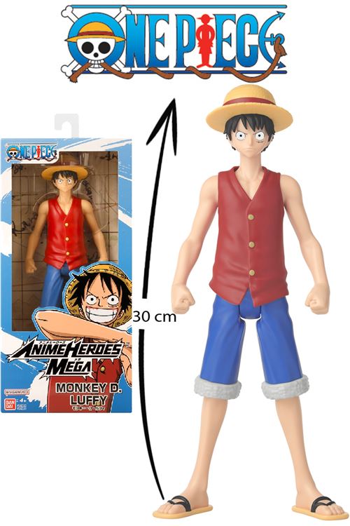 Figurine Bandai Anime Heroes Mega One Piece Monkey D. Luffy 30 cm