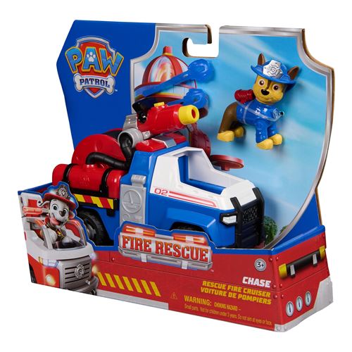 Figurine et véhicule Paw Patrol Pat'Patrouille Fire Rescue Chase