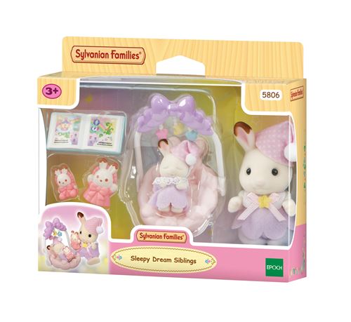 Figurines Sylvanian Families Le coucher des sœurs Lapin Chocolat