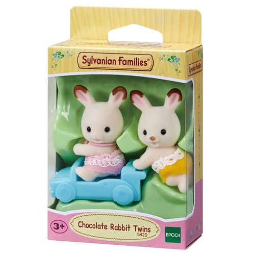 Figurines Sylvanian Families Les jumeaux lapin chocolat