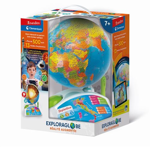 Globe terrestre enfant Clementoni Exploraglobe Réalité augmentée