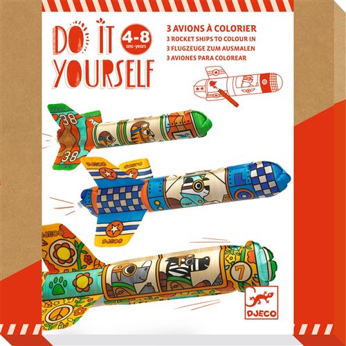 Jeu créatif Djeco Do it yourself Avions à colorer Dans le ciel