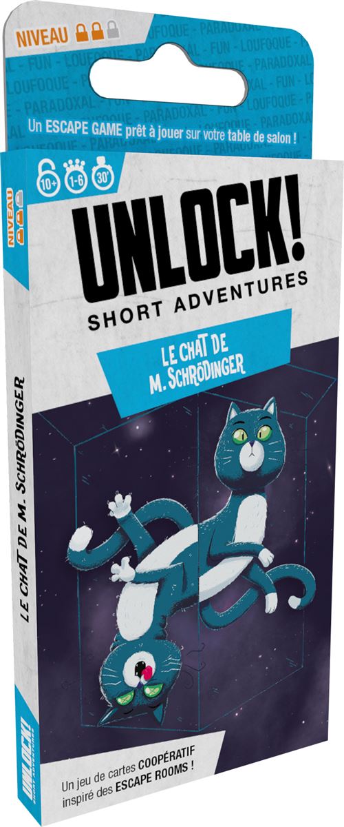 Jeu d'escape game Asmodee Unlock Short Adventure Le Chat de M. Schrodinger