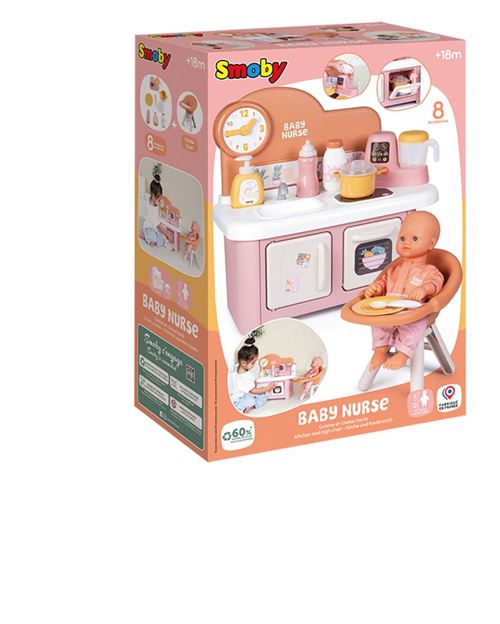 Jeu d'imitation Smoby Baby Nurse Cuisine et Chaise Haute